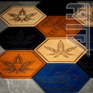 Alternative view of HTV Leather Hexagon Mats (Options Options Options)