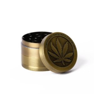 Alternative view of BRASS SINGLE LEAF 50MM HERB GRINDER